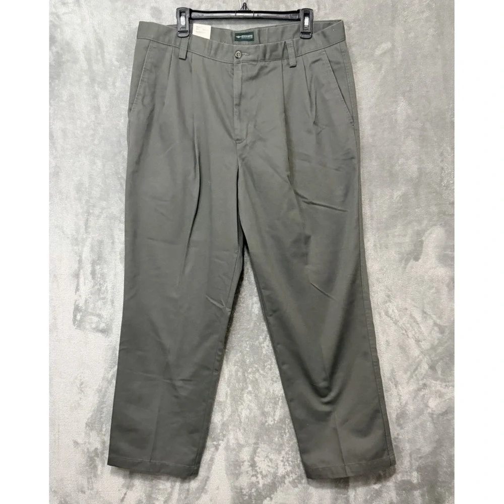 Dockers Recode Pants Men‎ 38x30 Gray Green NWT'S Cotton Wrinkle Free Relaxed Fit